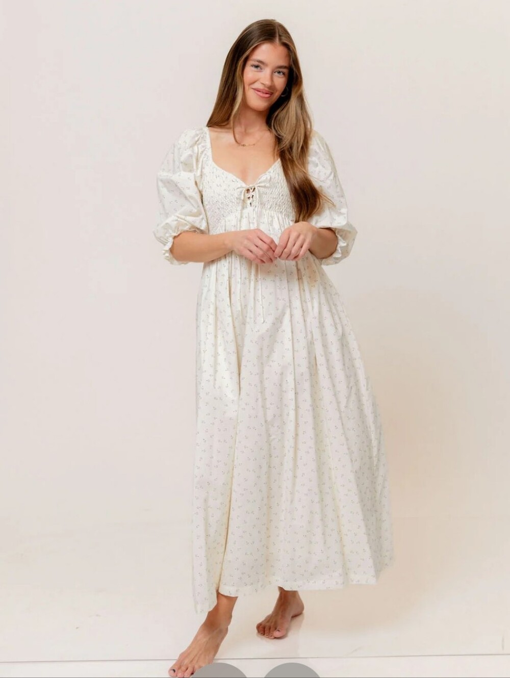 Worth Collective Cecilia Maxi Dress NWT Small Sold Out 100% Cotton Lined Cottage